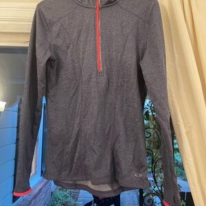 Champion Gray and Red Quarter-Zip Pullover